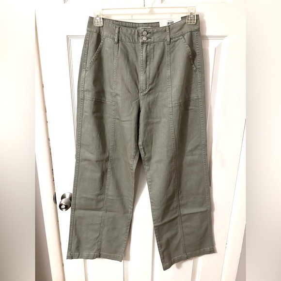 And Now This Olive Green High Rise Wide Leg Pants with Stretch - Picture 11 of 12